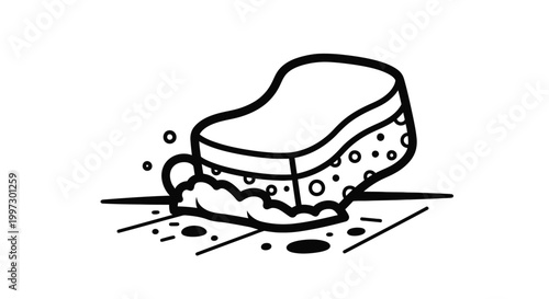 Sponge cleaning on a surface.