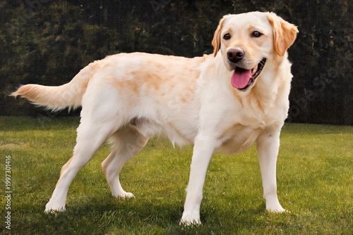 Happy Dog Stands on Grass During Sunny Day in the Park