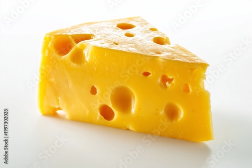 Yellow Cheese Sits on a White Surface With a Dark Background During a Studio ...
