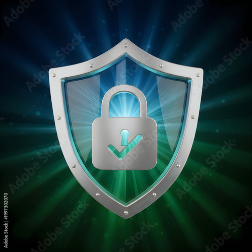 Cybersecurity shield protecting digital assets with advanced security measures