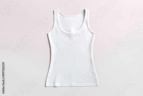 Plain White Tank Top on a Light Background for Casual Wear and Layering Options