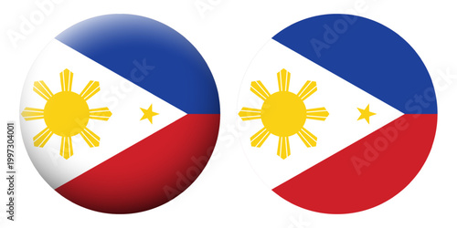 Vector illustration of Philippines flag set on transparent background