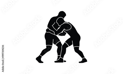 Rugby players tackling on field