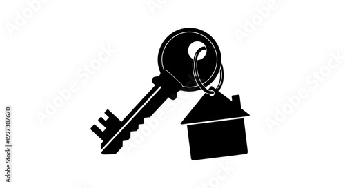 Photos A black key and house charm a symbol of homeownership silhouette