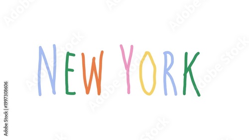 New York text animated motion graphics Hand drawn doodle 