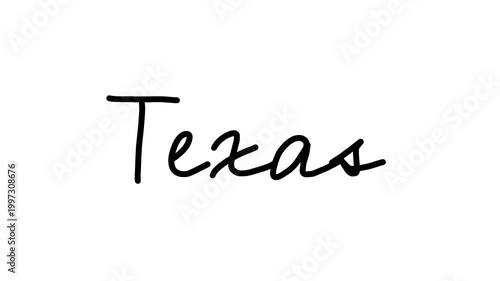 Texas text animated motion graphics Hand drawn doodle animation