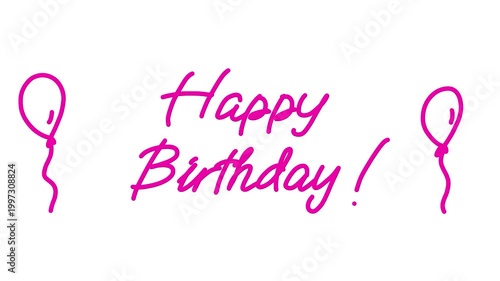 Happy birthday text Hand drawn doodle animation animated motion graphics background