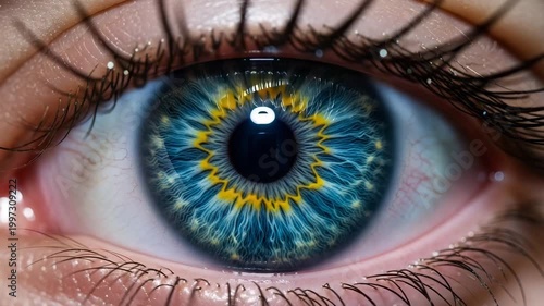 Human eye macro photography detail.