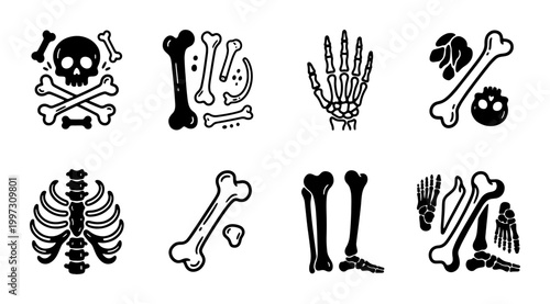 Black water drop icon set, minimalist liquid droplet vector collection, 8 moisture and splash symbols for eco-friendly branding and hygiene design