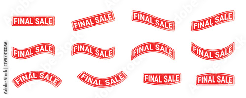 final sale red rubber stamp grunge labels collection for clearance promotion