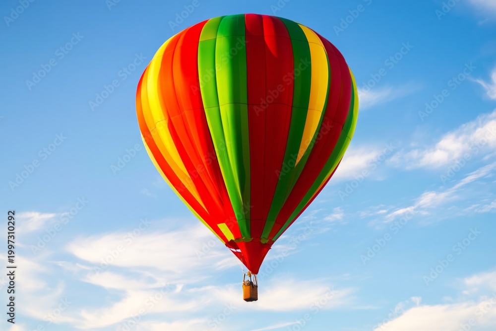 Obraz premium Colorful Hot Air Balloon Floating in the Clear Sky During Daylight