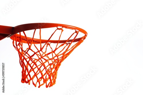Basketball Hoop Hanging in a Gym With Bright Lighting During Daytime Practice...