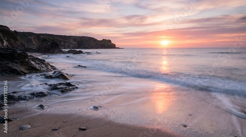 sunset over the beach