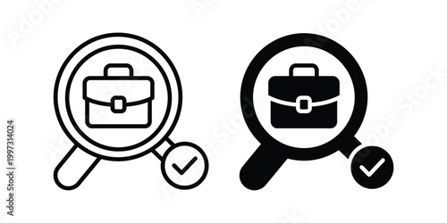 Foto Black and white of two smiling robots with circular heads and screen faces smile