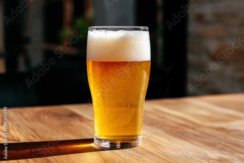 Cold Drink Sits on Wooden Table in Bright Light From Window During Afternoon ...