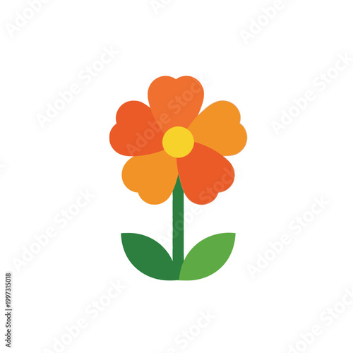 Foto Vibrant Orange Flower with Green Stem.