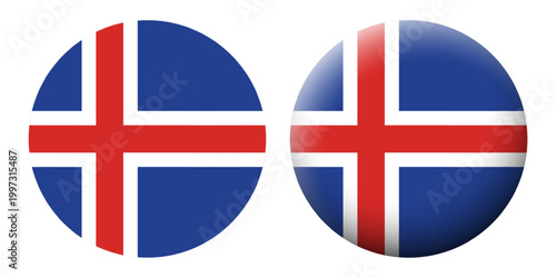 Vector illustration of Iceland flag set on transparent background