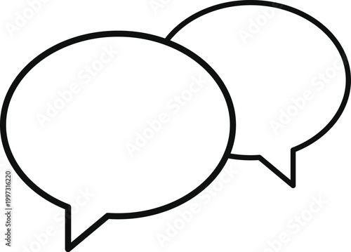 Chat and Talk Icon Set.  Help desk and communication design. Service and assistance signs. Communication signs. Speech bubble and messaging symbols