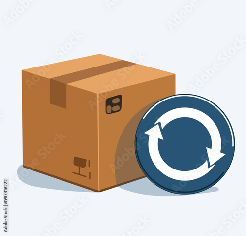 Delivery Service Concept – Package Box Shipping and Logistics Illustration