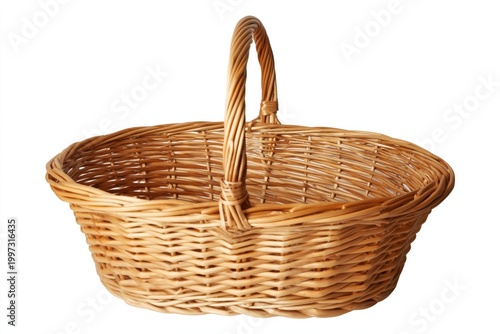 Woven Basket on a Simple Background With Light Colors Showcasing the Craftsma...