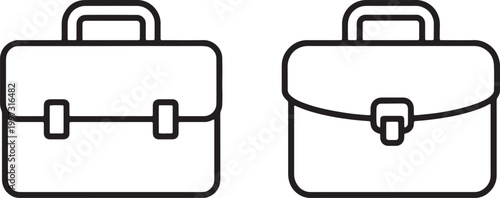 Web, Professional work briefcase office bag icon for corporate business.