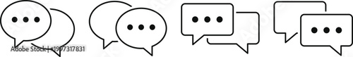 Set of chat and talk icon. Service and assistance signs. Speech bubble and messaging symbols. Online conversation and talk sign. Modern web policy signs

