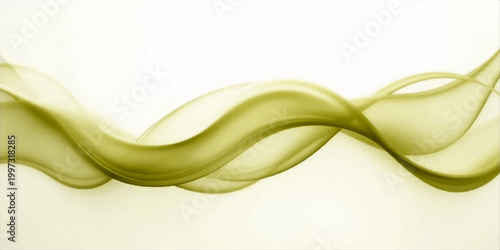 Abstract green and colorful background design featuring smooth smoke swirls, flowing wave patterns, and vibrant light curves in a motion of green and rainbow colored lines for art wallpaper