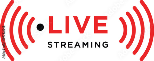 Live Streaming Broadcast Icon with Signal Waves and Recording Indicator for Online Video, Social Media, and Digital Content Creation Design