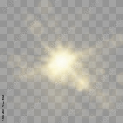 Bild auf Leinwand Single sun icon shines with luminous glossy highlights