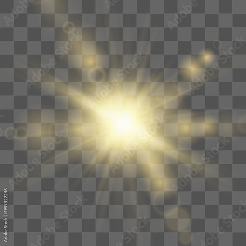 Foto Golden sun icon glows with warm reflections