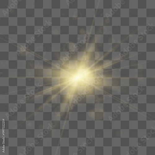 Bild auf Leinwand Sun icon shines with soft golden glow and smooth highlights