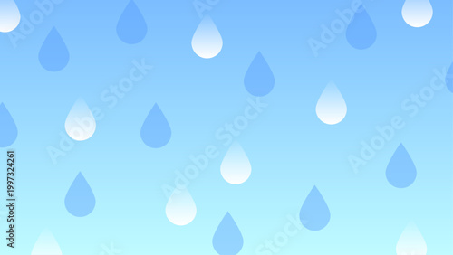 青 グラデーション 雨 水滴 パターン 抽象 背景 イラスト
