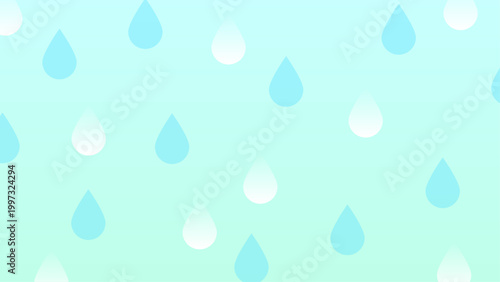 水色 グラデーション 雨 水滴 パターン 抽象 背景 イラスト