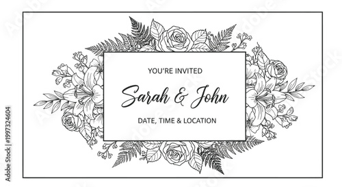 Wedding Invitation Card Design Template.