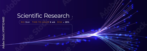 Brain Neurone Flow Effect, Wavy Neuro Line AI Transformation, Scientific Research Backdrop, Biotech Medtech Innovation Concept. Science Technology Abstract Background. Vector Illustration