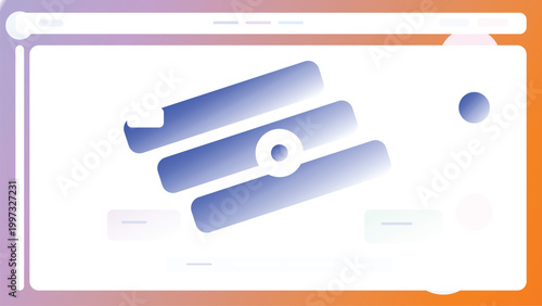Modern analytics dashboard interface with stacked rounded bars centerpiece and circular detail in pastel gradient admin layout design