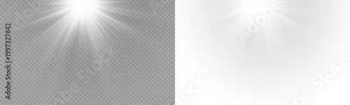 Quadro em tela Vector transparent light flare, sunlight special lens flare light effect
