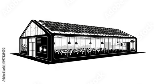 Large Industrial Factory Building Structure.