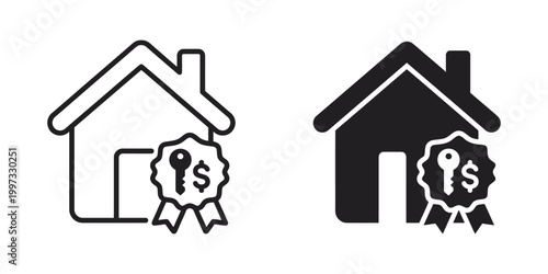 Real Estate Icons, House Symbols, Property Signs, Financial Badges