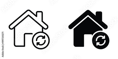 House icons, house symbols, recycling icons, eco friendly house, sustainable home