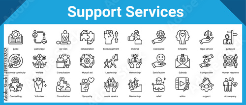 Support Services web icon  collection
