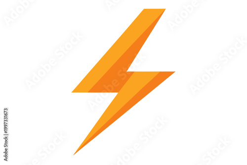 Free Download Orange lightning bolt, electric icon, energy symbol, vector graphic - GFXLoad