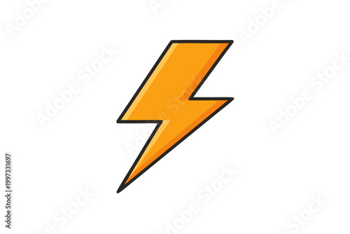 Vibrant orange lightning bolt, electric icon, energetic symbol, vector graphic Free Download Vibrant orange lightning bolt, electric icon, energetic symbol, vector graphic - GFXLoad