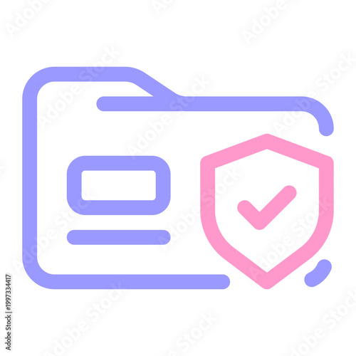 Bright Pink Shield with Check Mark in a folder