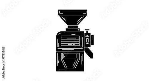 Grain Mill Machine Icon for Industrial and Agricultural Use.