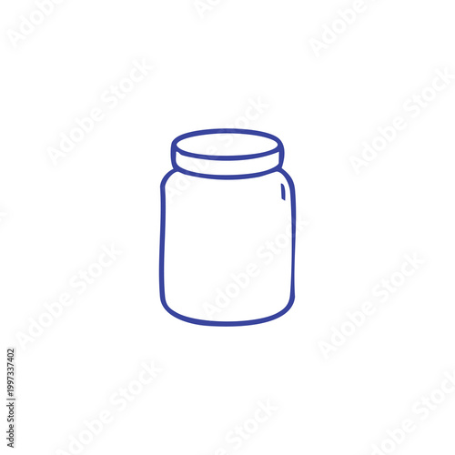 Simple line art drawing of a glass jar.