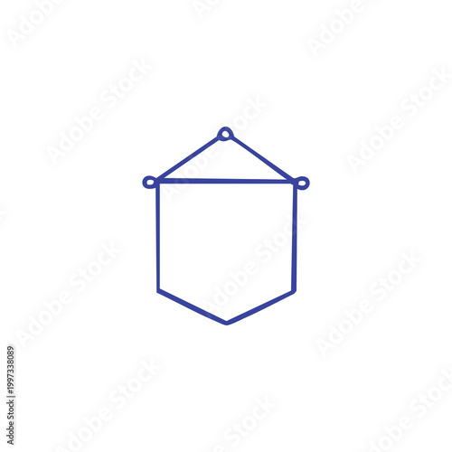 Minimalist outline icon of a decorative pennant flag.