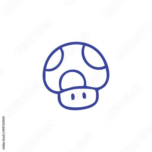 Simple Hand Drawn Mushroom Icon Illustration.