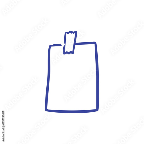 Hand drawn sticky note icon with tape.