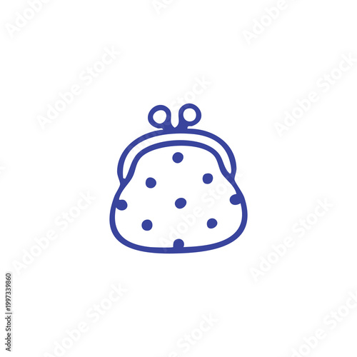 Simple line art illustration of a cute polka dot coin purse.